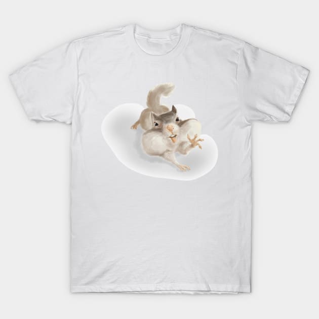 伸懒腰的小松鼠stretching little squirrel T-Shirt by take a book